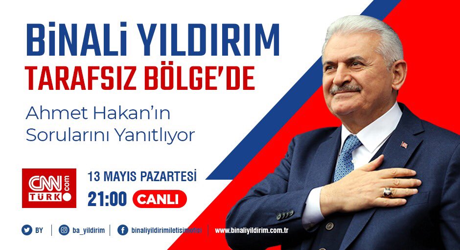Bu akşam 21.00’de <a href="/cnnturk/">CNN TÜRK</a>’te Tarafsız Bölge programında <a href="/ahmethc/">ahmet hakan</a>’ye konuk olacağım. Akıllara takılan, merak edilen her soruyu Ahmet Bey soracak, ben yanıtlayacağım. Hepinizi ekran başına bekliyorum.