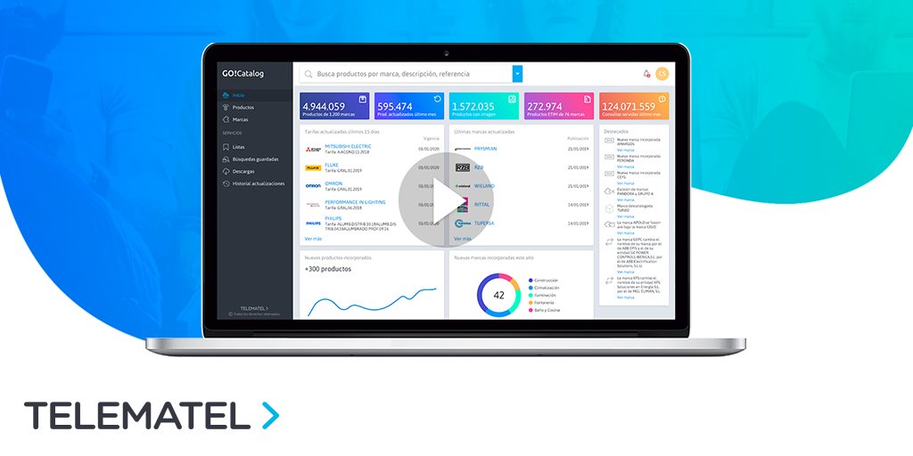 telematel's tweet photo. Con #GoCatalog trabajarás con la información de producto más completa, normalizada y actualizada. Descubre todos sus beneficios en menos de dos minutos aquí: https://t.co/f42ZXlEc5Q https://t.co/TK8ZdKoirq