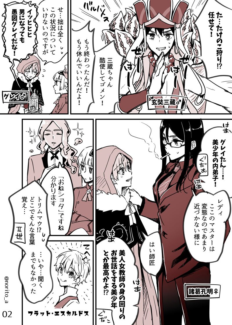 カルデア性転換漫画その3。
事件簿コラボお疲れ様編です。
#FGO 