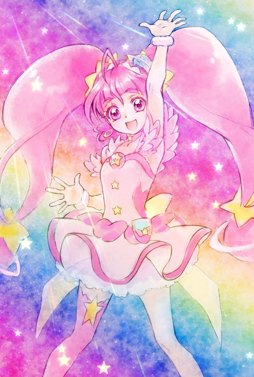 「宇宙に輝くキラキラ星!キュアスター!
  #プリキュア版深夜の真剣お絵描き60分」|愛禅のイラスト