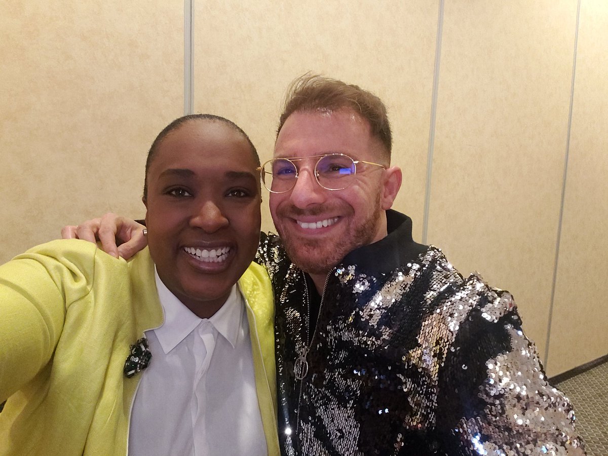 JILLSLASTWORD's tweet photo. I'm reflecting on the transformative work taking place at @theNEDIC! Such an honour to introduce trailblazing conference keynotes fashion equity & inclusivity @DrBenBarry & the body is not an apology @Sonyareneepoet! I also saw my buddy @lisa_naylor too! #nedic2019 #bodyimage https://t.co/Vk6yZs76aK