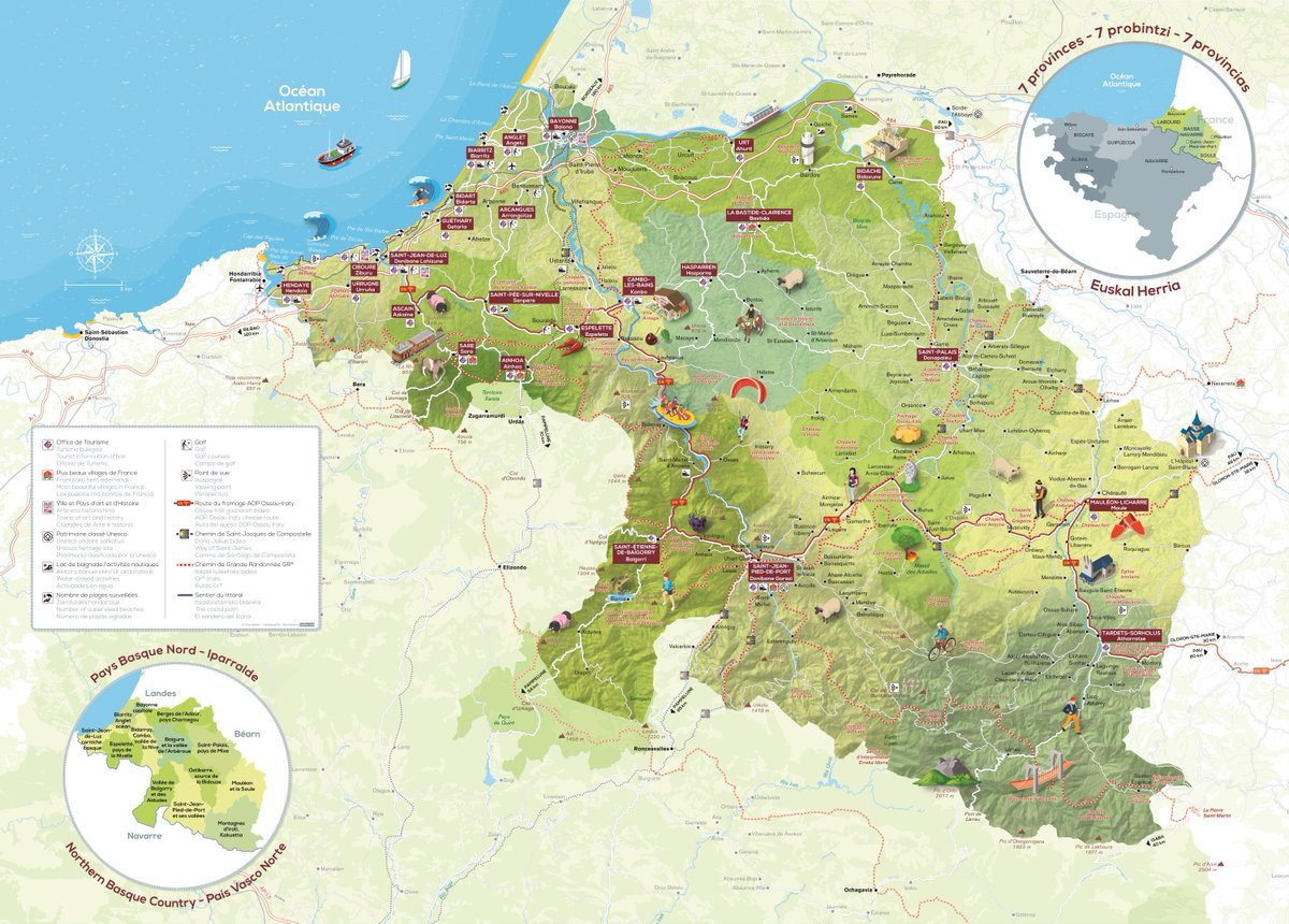 NicoMartinLaRo's tweet photo. En avant première la nouvelle carte touristique d'Iparralde. Sa vocation, faire circuler sur l'ensemble du territoire, et découvrir nos villages, vallées, montagnes... Issue d'un travail collaboratif de plusieurs mois, c'est le premier résultat" visible" de l'@OT_PaysBasque 🙂 https://t.co/771tCJVuqh