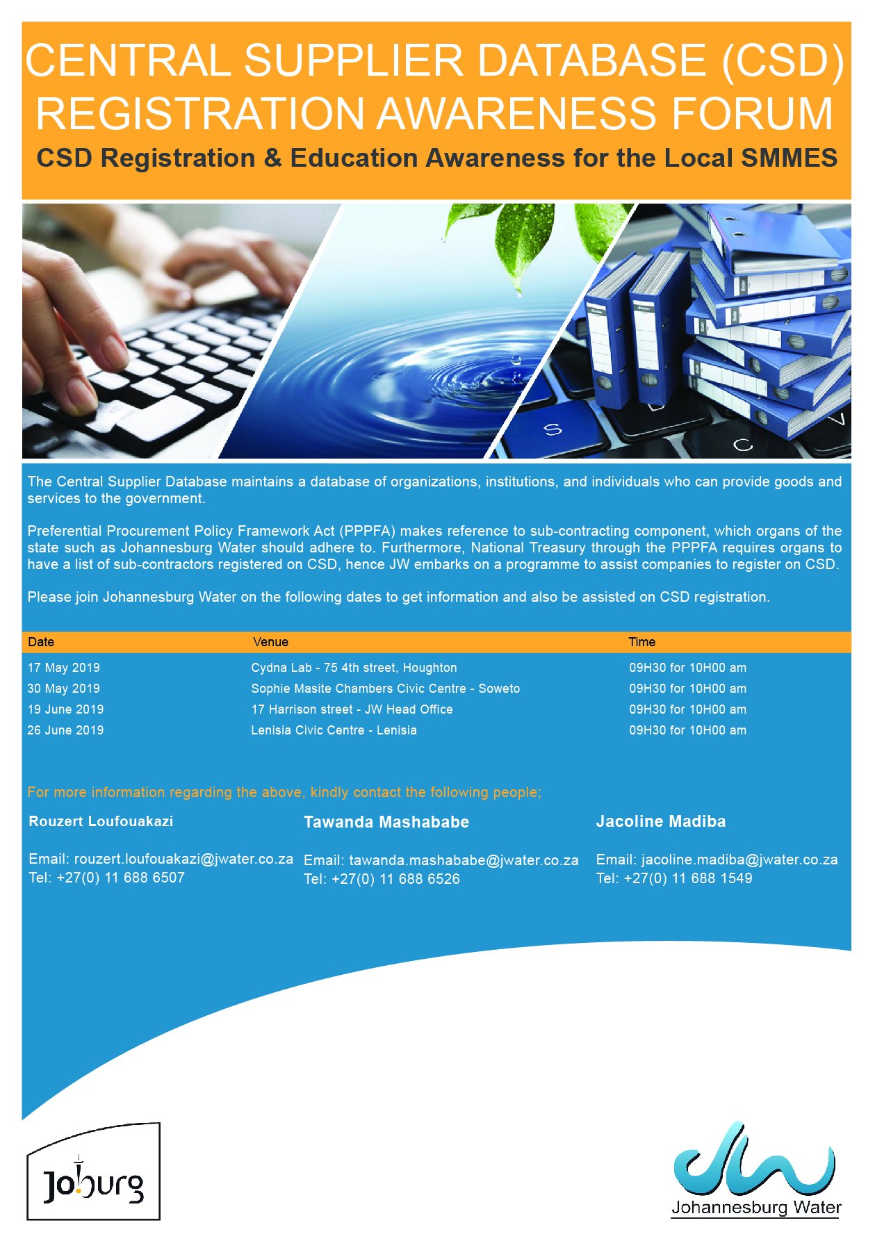 Johannesburg Water on Twitter "Central supplier database registration