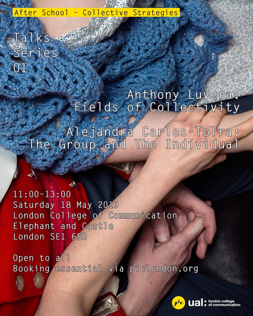 pic.london (@pic_london) on Twitter photo After School – Collective Strategies will be kicking off this Saturday 18 May! It's a great time for 📸 events in London 😁 Our talks series is open to all. This week starting at 11am we have @anthony_luvera and <a href="/alejandractr/">alejandra torres</a>. Booking essential, here: eventbrite.co.uk/e/after-school… After School – Collective Strategies will be kicking off this Saturday 18 May! It's a great time for 📸 events in London 😁 Our talks series is open to all. This week starting at 11am we have @anthony_luvera and <a href="/alejandractr/">alejandra torres</a>. Booking essential, here: eventbrite.co.uk/e/after-school…