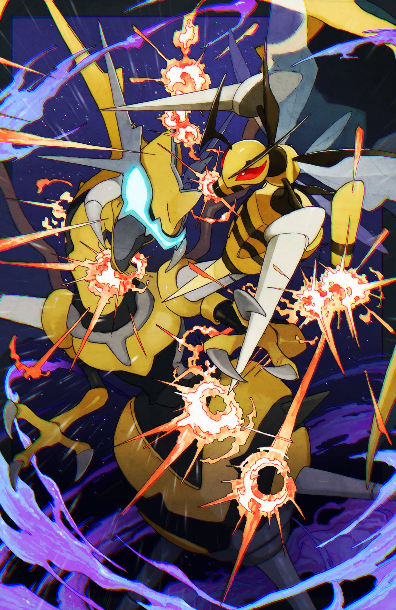 天の邪鬼 En Twitter Inoriさん Pokemoart の許可のもと めちゃくそかっちょいいメガスピアー 色違いアーゴヨンの線画を塗らせてもらったのです 改めてinoriさんの線画が如何に複雑で精巧に描かれてるかを思い知った T Co Cuh9as9cxv Twitter