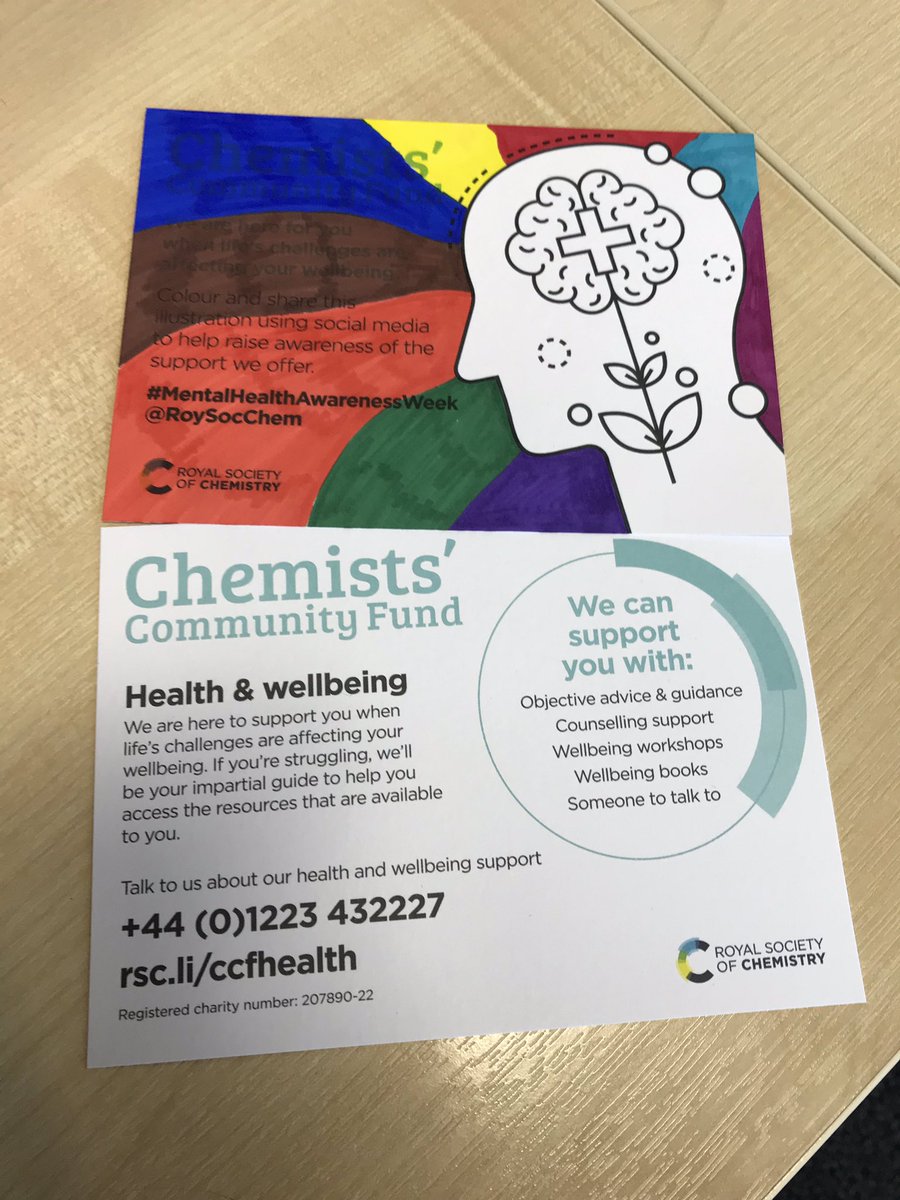 I have taken a moment today to take a break and do some mindful colouring to raise awareness of #RSCCommFund and #mentalhealthawarenessweek2019 @RoySocChem