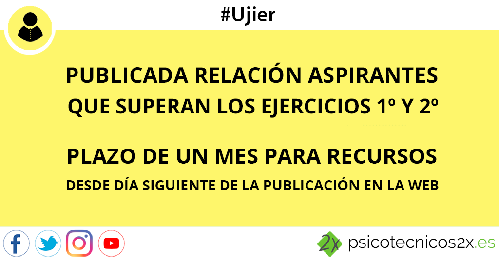 psicotecnicos2x's tweet photo. 🚨 Publicadas notas exámenes aptitud y conocimientos #Ujier 🚨

Puntuación mínima para superar ambos ejercicios: 4⃣9⃣,5⃣ puntos

Consulta calificación, aquí ⬇️⬇️

https://t.co/zvI3UjJg21

🗓️ Plazo de un mes para recursos https://t.co/aM0Jrakig4