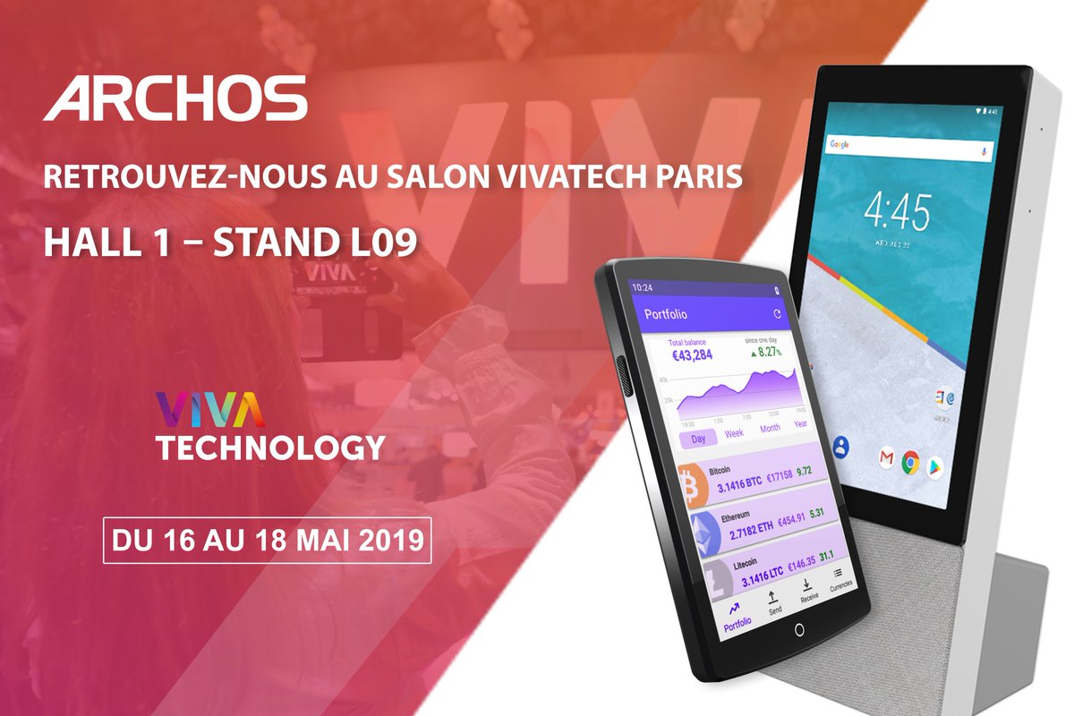 Avec <a href="/ARCHOS/">ARCHOS</a>, à #VivaTech, faites le plein de #ArtificialIntelligence #IoT et #blockchain !