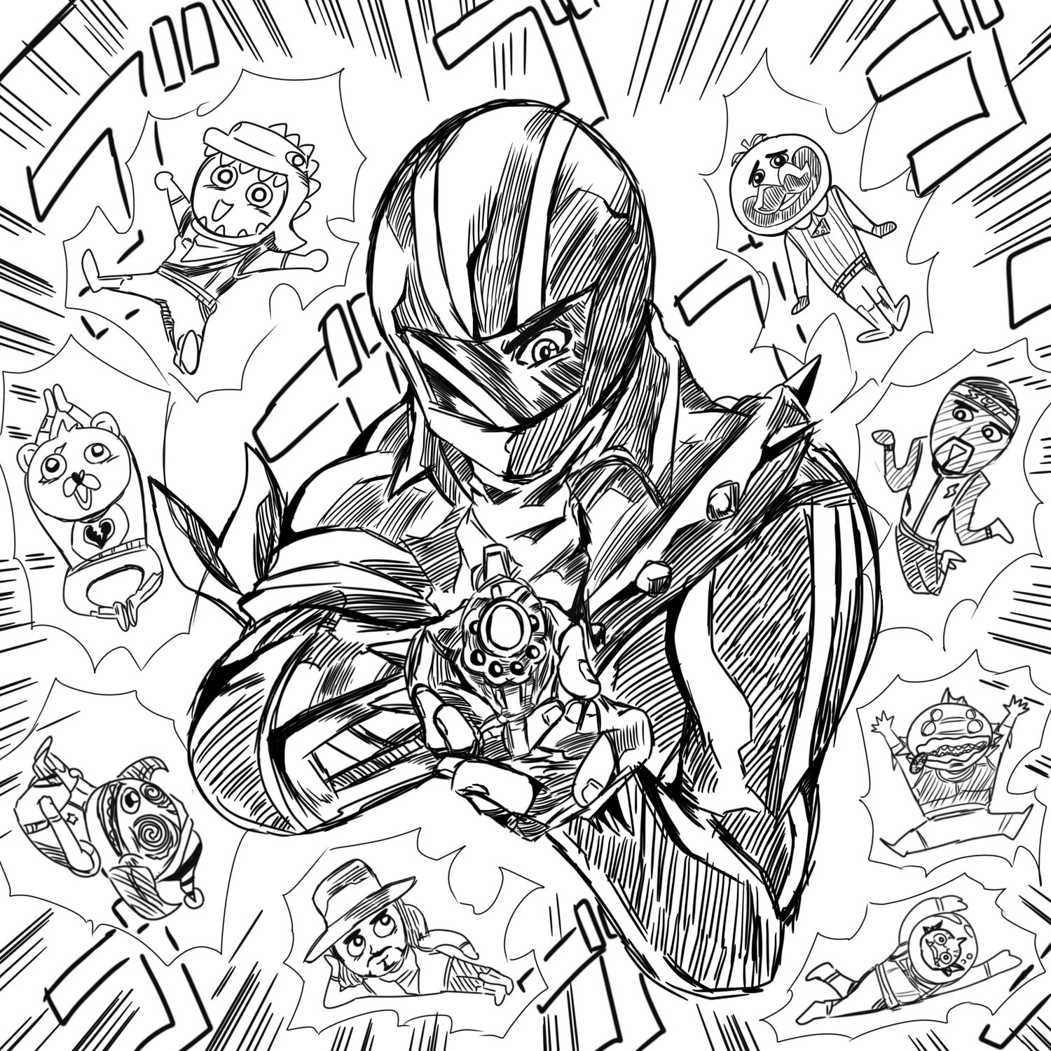 Sugita Nakamura あ 新手のスタンド使いかっ って事で久々にデジタル絵描きました スタンド名 クレイジー パーティーズ かっくいい スタンドってなに と思った方は ジョジョの奇妙な冒険 スタンド で検索っ ちなみにこのイラスト