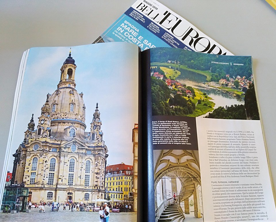 PR_Partner_it's tweet image. Non perdetevi #Dresda, la Svizzera Sassone e la Ciclabile dell'Elba sul numero di Bell'Europa di maggio, in edicola ora! #smartpr