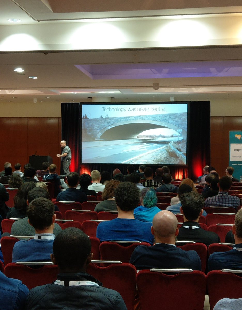 JavaScriptCon's tweet photo. Future Ethics-what moral challenges do we have to face nowadays and how can we create more thoughtful products in the future? @Cennydd is answering those and more questions now at #ijs2019! Not in London? Watch our livestream @YouTube https://t.co/xtDr8DgcDu