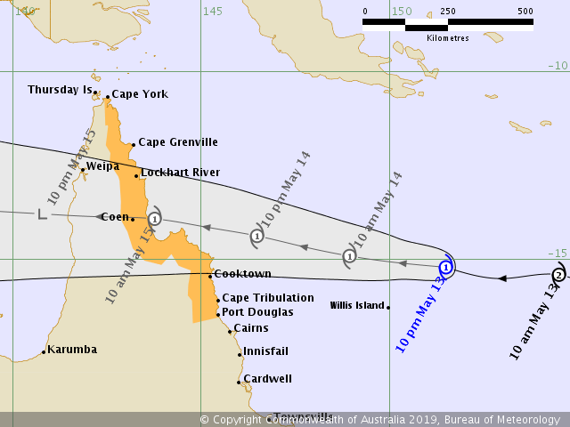 BOM_Qld's tweet photo. Tropical cyclone Ann remains category 1 and continues moving west-northwest. Cyclone Watch remains in place. #CycloneAnn https://t.co/rVLE6i5J4y https://t.co/tYOqHYRSrb