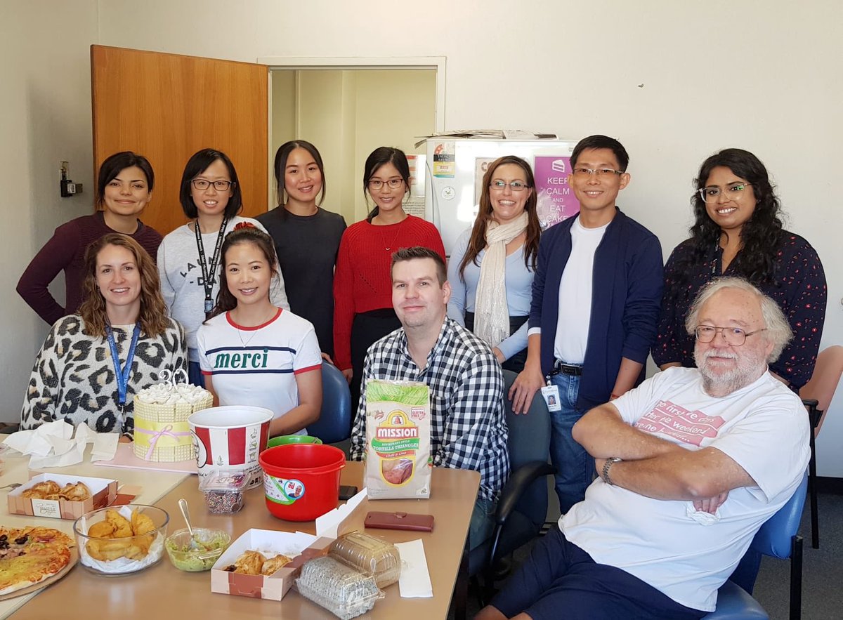 iamstaceyhong's tweet photo. You know youβre in the best lab when you can celebrate with mountains of food (pizza, pastries, chocolates and #kFC), enjoy an amazing home baked cake by Tash and eat guacomole made by your supervisor, Tom RileyππΌ #trulyblessed #thirty #birthday #rileylab #cdiff https://t.co/h79XVmWFHO