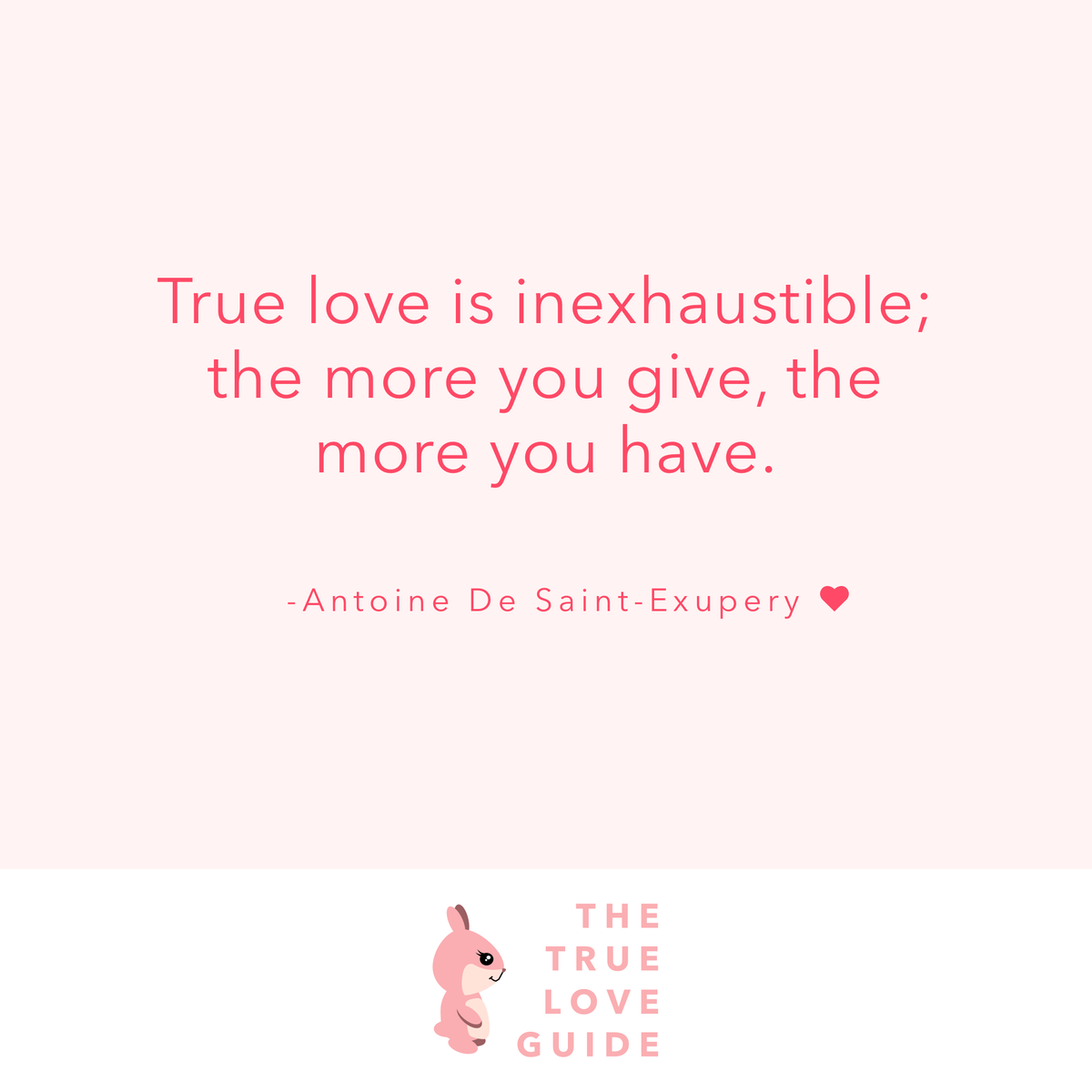 True_Love_Guide's tweet photo. True love is inexhaustible; the more you give, the more you have 🐰❤️
#lovebirds #truelovequotes https://t.co/nM3KlAvxcI