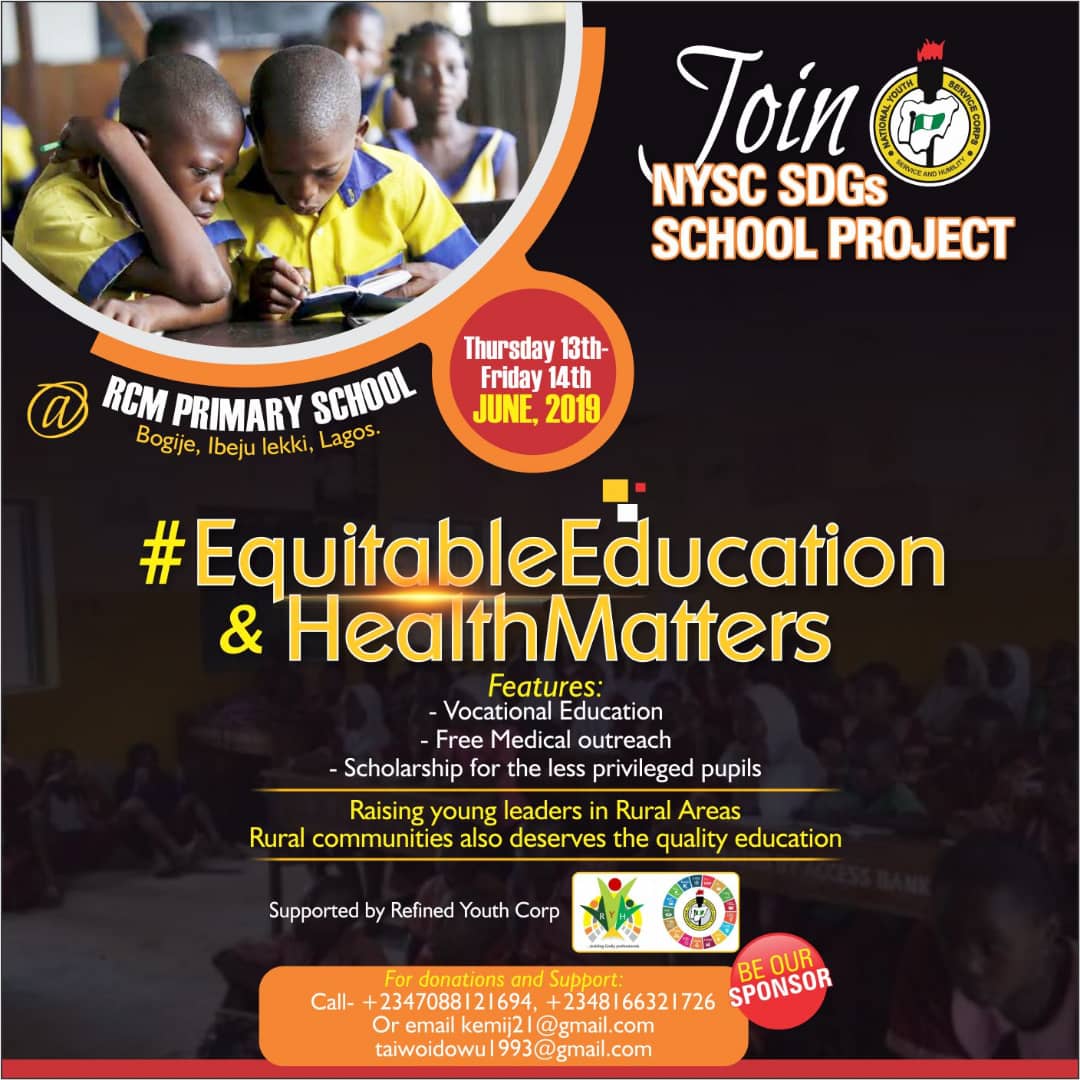 We are currently working on a project to put a smile on the pupils of RCM Primary school bogije Lagos @thepamilerin
@UNICEF @emzornigeria @Always @Nestle #EquitableEducation
#HealtyLiving
#GenderEquality 
#GiveaGirlChildAPad
#EveryChildInSchool
#WalkAgainstMalaria
#Educationtools