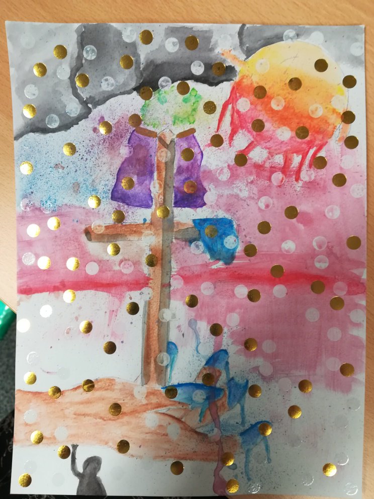 Tormead_RS's tweet photo. Y7 use the VAA of "empathy" and the ACP of "seeing alternative perspectives" to explore, through the medium of individual personal artistic expression, the multifoliate range of emotions associated with the crucifixion of Jesus. #HPLedu https://t.co/IKseKUU6Kd