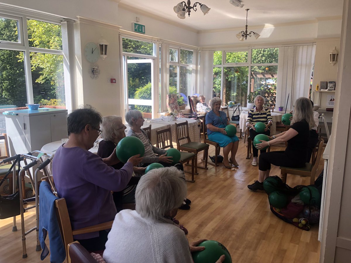 HouseAshbourne's tweet photo. Well deserved ice creams in the sun after an exercise class ! 
#moveitorlooseit #icecream #sun #carehome https://t.co/ZpgKZmc9cJ