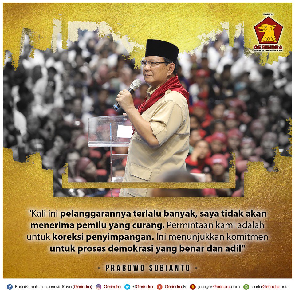 Kalau proses pemilihan umum dilaksanakan dengan curang, berarti kekuasaan yang dilahirkan dari pemilu itu, mandat yang dilahirkan tidak sah, tidak memiliki legitimasi.