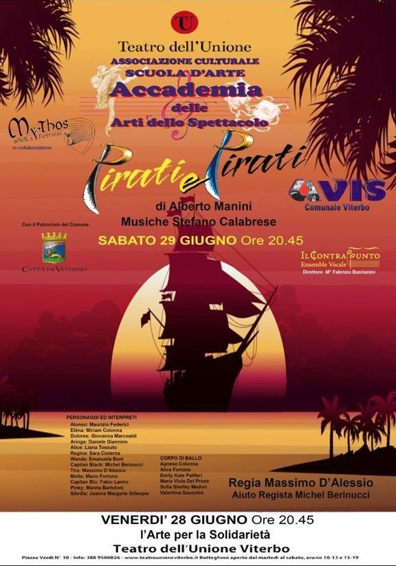 Spettacolo Teatrale di Beneficenza a favore della nostra Associazione!
Si svolgerà sabato 29 Giugno 2019, presso il teatro dell'Unione di Viterbo - Piazza Verdi 10, alle ore 20.45. NON MANCARE!!!
Per info segreteria Avis Comunale di Viterbo tel. 0761/237371