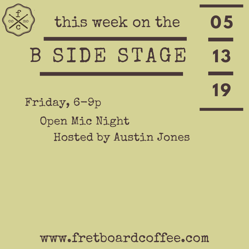 Fretboardcoffee's tweet image. Open Mic Night is Friday! Austin from @AJandtheBhB will be hosting!

#openmic #como #MOmusic