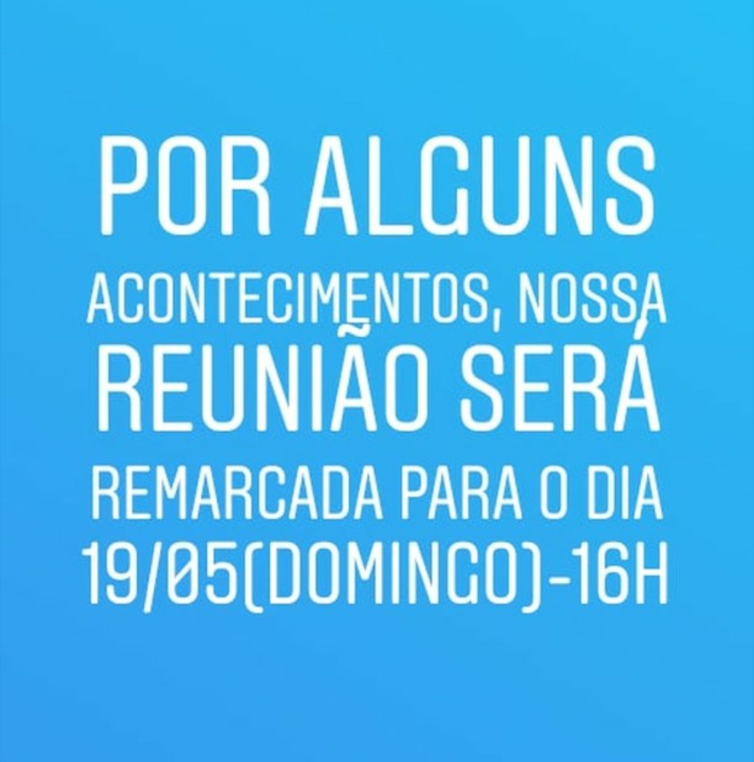 BrazInteract's tweet image. Boa Tarde galera, por alguns problemas estamos remarcando nossa reunião de hoje para o próximo domingo, fique atentos. Obrigada 💙