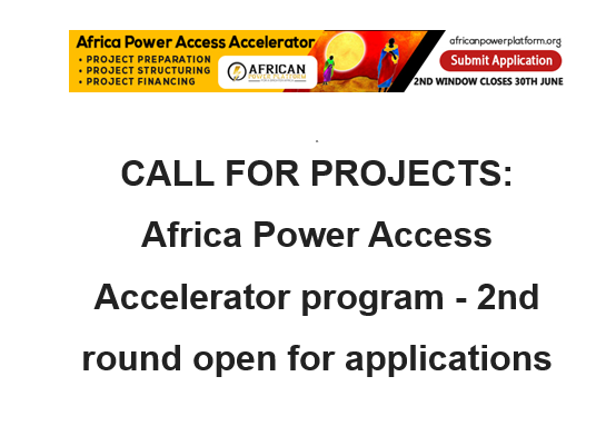 The 2nd application window for the Africa Power Access Accelerator (APAA) is now open! The APAA is designed to support power projects in Africa on preparation, structuring and financing. Submission deadline: 30th June 2019.

africanpowerplatform.org/financing/othe…