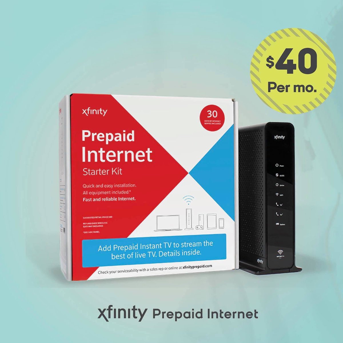 BoostLinden's tweet photo. XFINITY PREPAID WIFI FOR YOUR 🏡 HOME. 
$15 a week or $45 a month ($5 monthly discount for Boost Mobile Customers)
 No contract or credit check‼️ https://t.co/kfQHGO4zws