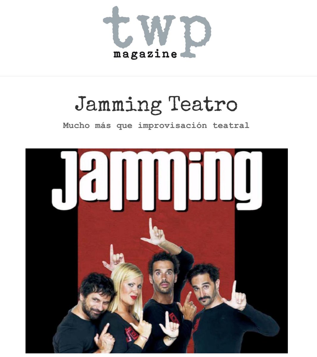 jammingteatro's tweet photo. 🗞¡EXTRA, EXTRING! 🗞 
Salimos en la edición de mayo de @TWP_Magazine  👏🏻👏🏻👏🏻
Daos un buen paseing por la revista porque nos descubren un montón de cosas molonings.
Enlace  ► https://t.co/3A54wryb50 https://t.co/NXDWRFRKI7