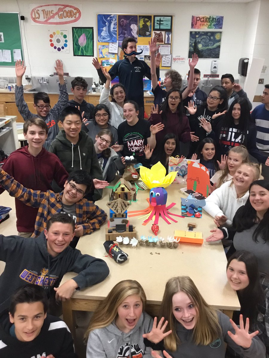mssewall's tweet photo. The #sculpturechallenge is on in Art Studio C108! Students use recycled materials to learn the sculpture center and different attachments #studentagency #TAB #Teachingforartisticbehavior #centerbasedlearning #art #arted #arteducation @jpcasems @FlemRarSchools @mssewall https://t.co/31UCUn4TN1