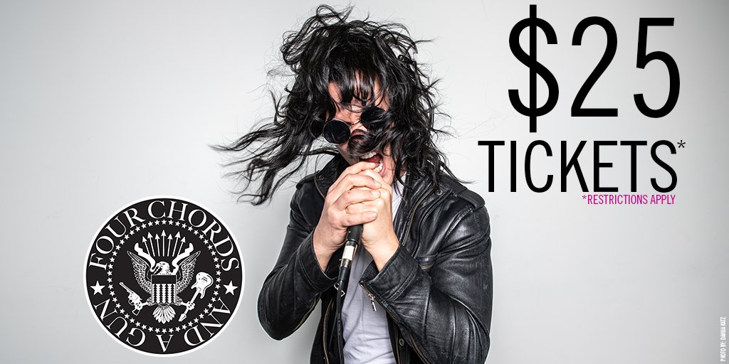 broadwaychicago's tweet photo. A digital lottery for $25 tickets will be held for all performances of @Ramones4C and a Gun beginning May 18 at the Broadway Playhouse! Entries open at 9 a.m. CT the day before each performance and close at 5 p.m. CT. 

Enter at: https://t.co/M0OK75a2pv https://t.co/9TA0n3LlCK