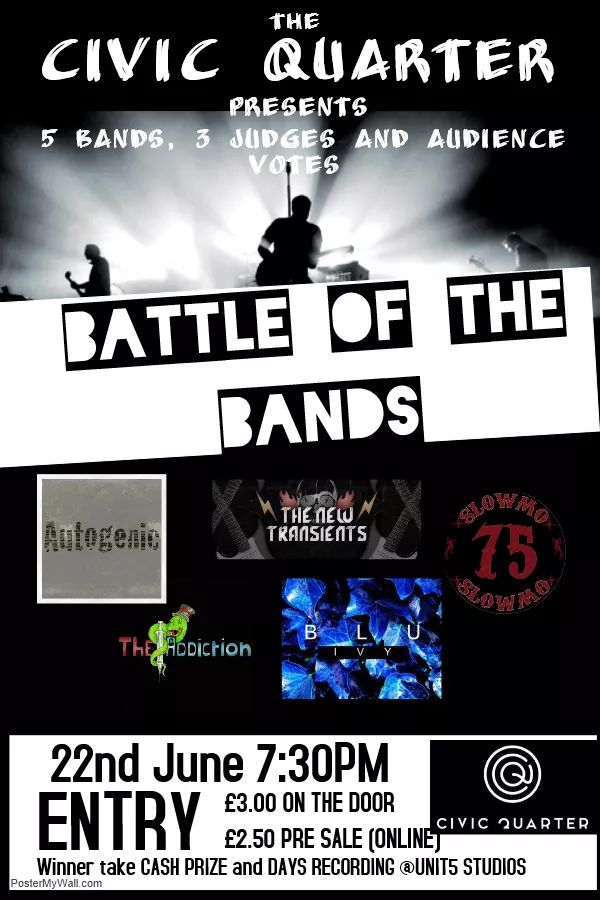 Battle of the bands <a href="/TheCivicQuarter/">The Civic Quarter</a> 
#supportlocal @localmusic <a href="/ChadNews/">Mansfield Chad</a> <a href="/ChadNews/">Mansfield Chad</a> <a href="/Notts_TV/">Notts TV</a> <a href="/NottinghamPost/">Nottingham Post</a> @