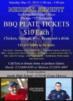AustinHighPTSA's tweet photo. Help Support Officer Hernandez at Fundraiser May 25 https://t.co/XdQVH6OKhQ