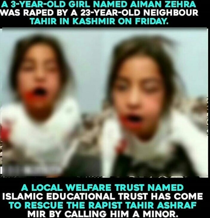 akshay_pks's tweet image. लानत है ऐसे लोगो पर 😡😡और उन लोगो को to जिंदा जला देना चाहिए जो ऐसे लोगो को बचाने आ जाते है 😡😡😡😡
मात्र 3 साल की बच्ची से रेप और rapist को माइनर बताया जा रहा है, शर्म आनी चाहिए
किस हद तक गिरोगे जाहिलो 😥😡😡😡😡😡😡😡😡😡😡😥😥😥😥 #rapeiscrime #HumanRights #PMO #upgovernment