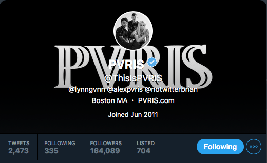 PVRISdaily's tweet photo. .@ThisIsPVRIS changed their Facebook and Twitter header... https://t.co/R1LP9sQLFw