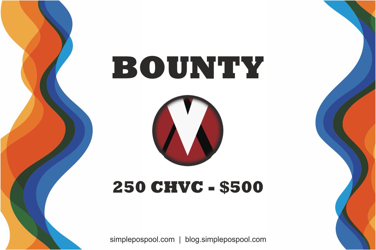 SimplePOSPool's tweet photo. What is this #Chvc #Bounty about?
It´s very simple and we just want to create awareness about the coin called #Chvc. You just have to ...
https://t.co/gg2JC6TRFZ
#ChainVertizer #Chvcash https://t.co/f75XcoOnOq