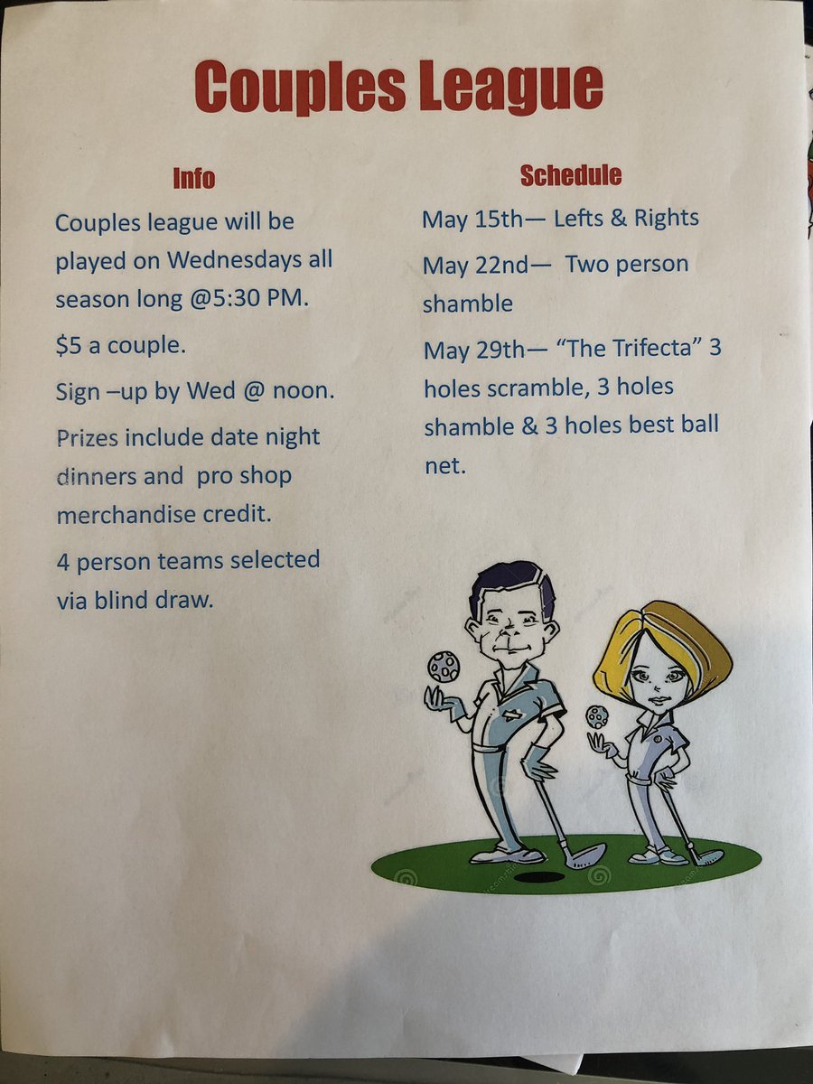 Looking for a fun couples activity? Swing by the Leavenworth Golf Club to sign up for the Couples League! Prizes involved, fun to be had, and memories to be made!