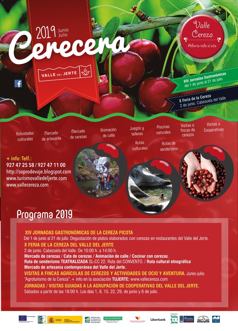 ACVJSocial's tweet photo. ¡Ya no queda nada para la #Cerecera 2019🍒🍒! La próxima feria de la #cereza se celebrará el día 2 de junio, en Cabezuela del Valle, con degustación y cata de cereza, mercado de cereza, etc. Además, tendremos como todos los años visitas guiadas a nuestras instalaciones. https://t.co/Y3tCSmCNkS