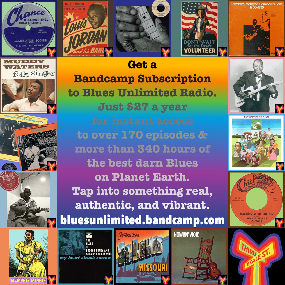 For $27 a year, you could get INSTANT DOWNLOAD ACCESS to over 340 hours of the best BLUES RADIO on planet earth! Details at bluesunlimited.bandcamp.com
