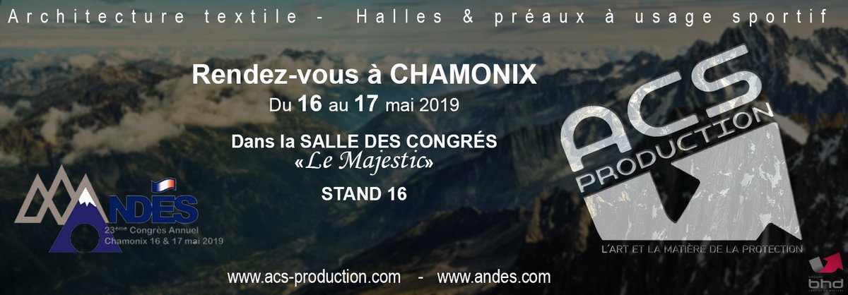 ACSproduction44's tweet photo. L'équipe commerciale d' ACS production vous attend au salon de l' @ReseauAndes à @Chamonix_France dans la salle de congrés Le Majestic du 16 au 17 mai 2019. https://t.co/sUOLVuy5Lg