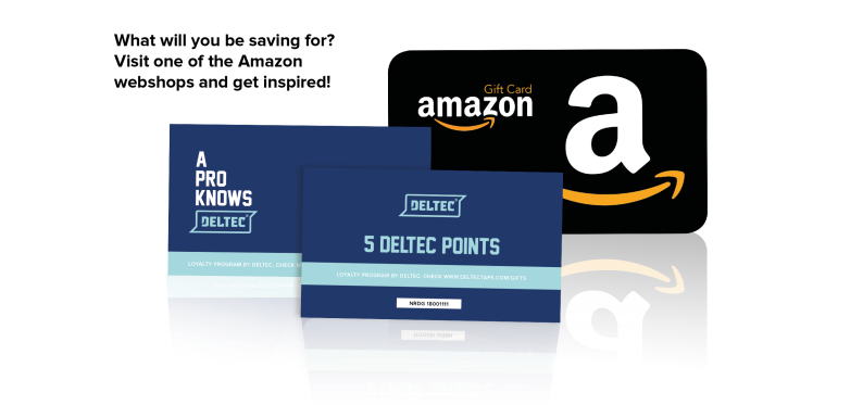 Work with Deltec Masking Tape Original Gold, Sensitive or Extreme and earn loyalty points. 
Every box includes 5 Deltec Points which you can redeem to get Amazon gift cards.

Check deltectape.com/gifts and Go painting, start earning and get redeeming!