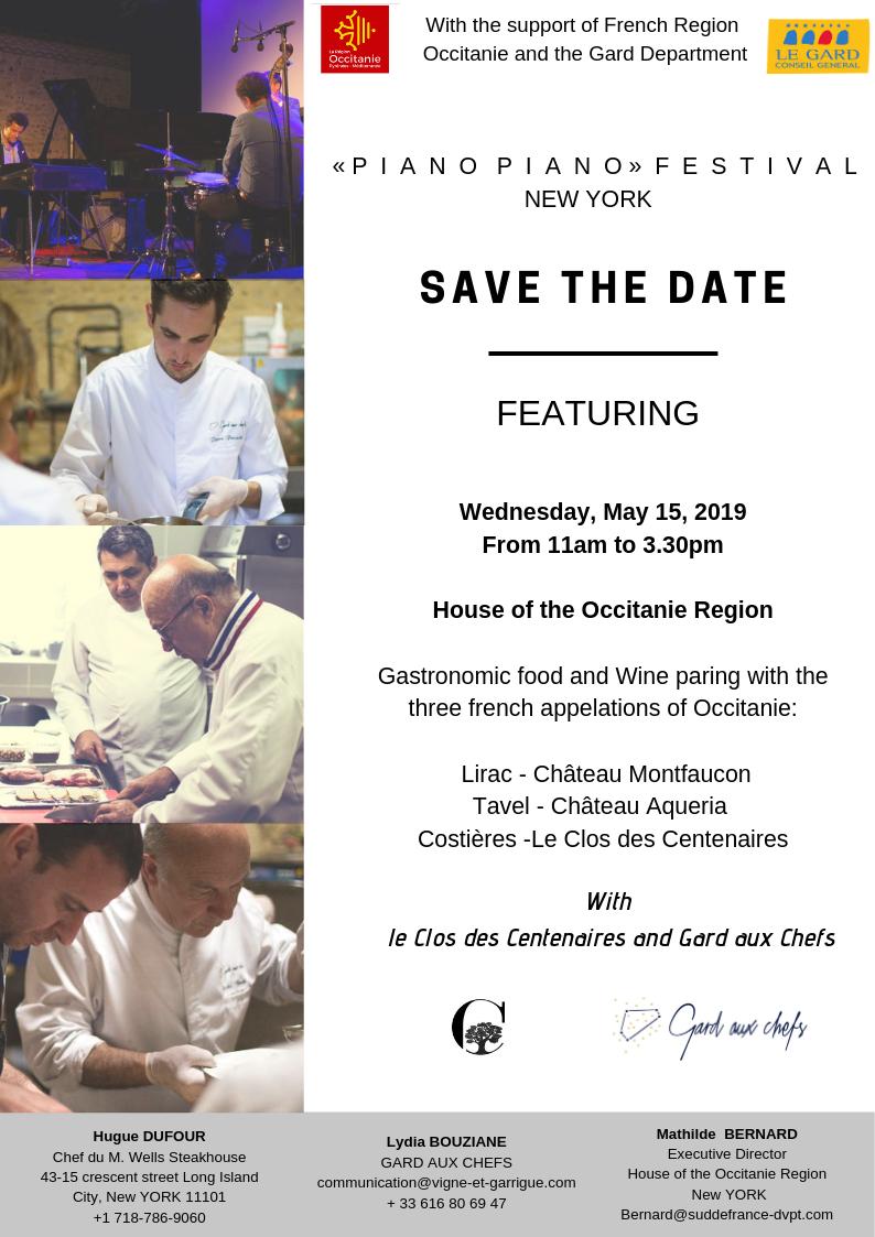 Appointment  at the Maison de la Région de l'Occitanie in New York on Wednesday, May 15 from 11am to 3pm! Come and meet the ambassadors of Gard aux Chefs. Gastronomic tastings in harmony with food and wine with a discovery of three appellations of Occitanie 🙂🍷! #newyork