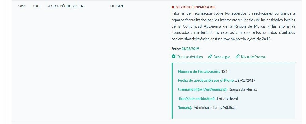 EsAhoraMurcia's tweet photo. Graves afirmaciones del Tribunal de Cuentas sobre la gestión del Alcalde Ballesta por levantar reparos de Intervención Municipal en 2016. La mala gestión de su equipo y los retrasos continuados en la contratación, puestos en entredicho por el órgano estatal #fiscalización #Murcia https://t.co/0n184b4ZQT