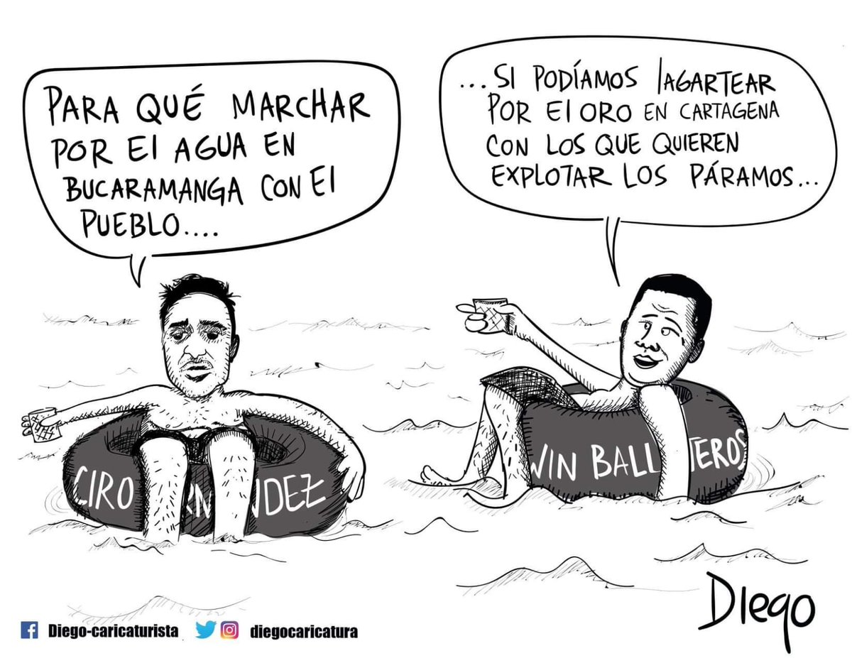 vanguardiacom's tweet photo. #Caricatura "Congresistas santandereanos le dieron la espalda a la marcha por el agua. Mientras más de 100 mil bumangueses marcharon por el agua, ellos se fueron al Congreso Nacional de Minería en Cartagena": @diegocaricatura.

Este espacio obedece a la opinión del caricaturista. https://t.co/AZpgSoj0Wc