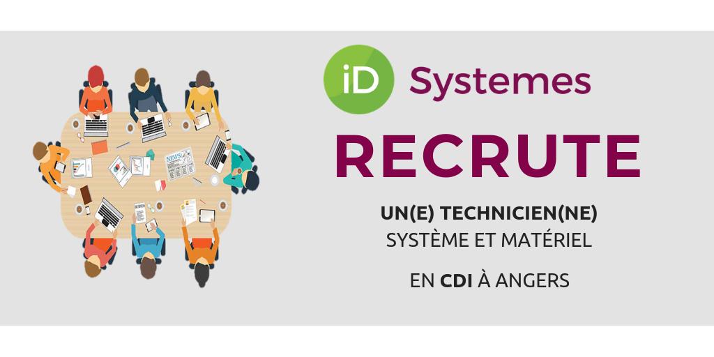 iDSystemes's tweet photo. #Emploi iD Systemes #recrute un(e) technicien(ne) système et matériel dans son agence à #Angers ! Pour postuler >> https://t.co/s0a4aL66Qo https://t.co/Cty7A0jslz