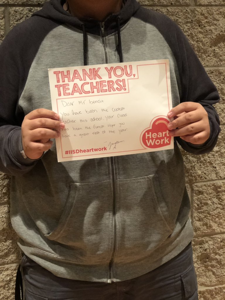 SingleyStuCo's tweet photo. Hey Singley! Let’s kickstart Teacher Appreciation Week by showing our teachers just how much we appreciate them. #TeacherAppreciationWeek #IISDheartwork #myIISDteachers https://t.co/ntpD7SXZrH