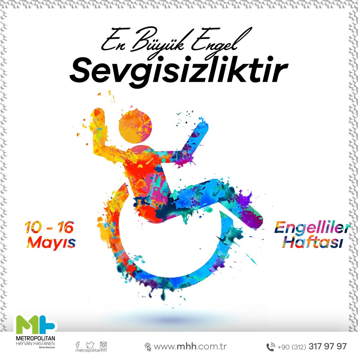 metropolitanhh's tweet photo. Engelli olmak, bir engel değildir. Sadece aşılması gereken bir düşüncedir.

#engellilerhaftasi #dunyaengellilerhaftasi #disabledweek #engelsizolmayin #engeltanimam #engellerikaldiralim #engelsizsevgi #16mayis #10mayis #metropolitanhayvanhastanesi https://t.co/st0ju11TDS