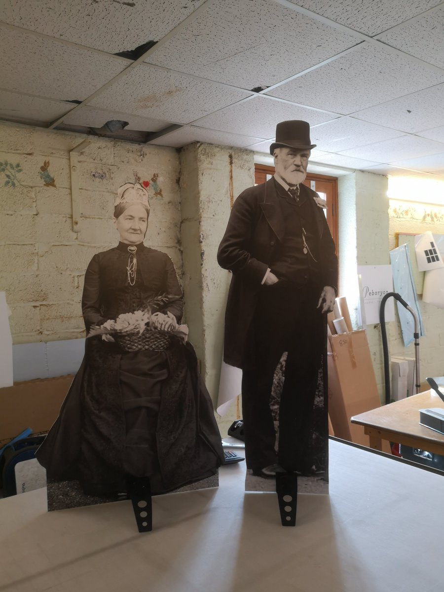 Two standing figure for @PenleeHouse , for a window display in #Penzance. #Roland #signanddisplay #largeformat #printing #signs