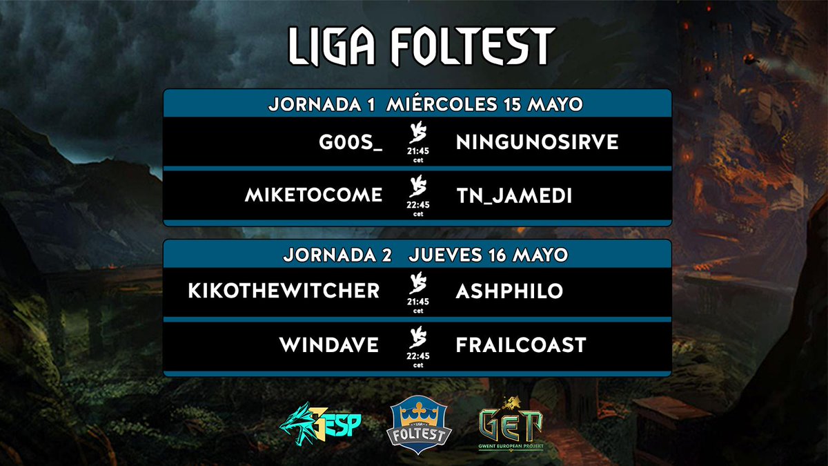 Gwent_Esp's tweet photo. Vuelve la Liga Foltest! Esta semana inauguran la competición:
@G00Sgwent - #ningunosirve
@miketocome - @jamediGwent
@Kiikoo2297 - @Ashphilo
@windaveGwent - @frailcoast
Nos vemos como siempre, con @xanderbret a la cabeza, en el Twitch de la comunidad: https://t.co/wKcOc8FUzj https://t.co/9RIQkO3yO2