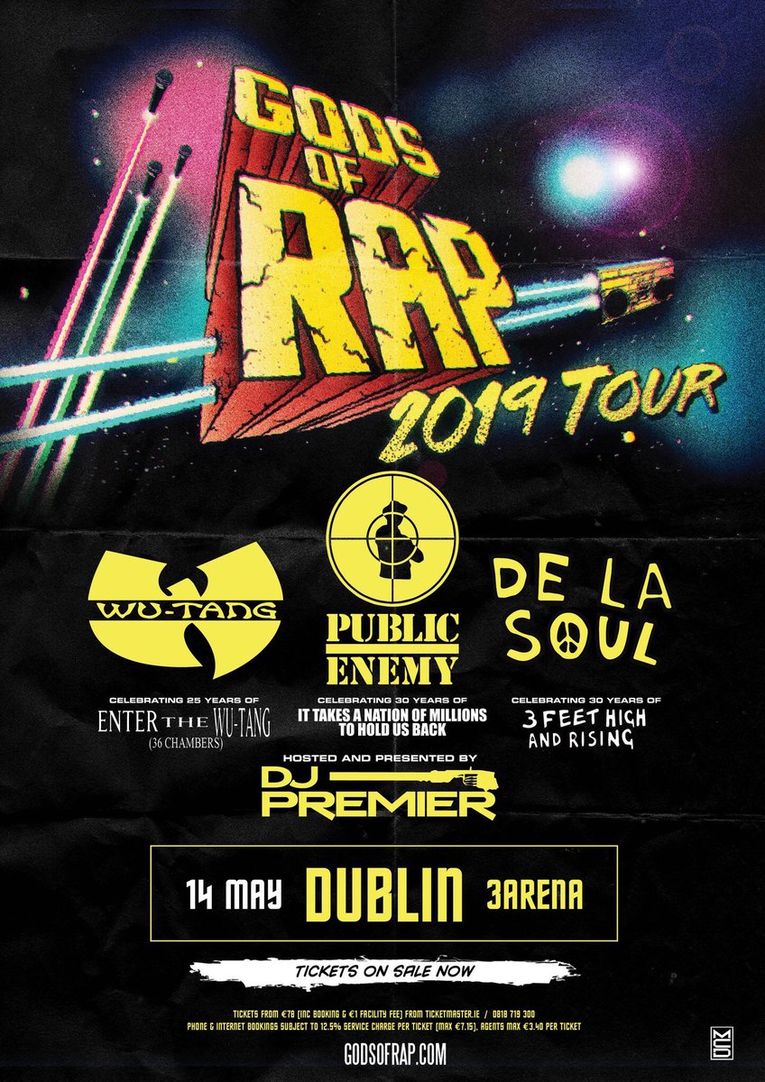 Tomorrow Night #GODSOFRAP  <a href="/3ArenaDublin/">3Arena</a> <a href="/WuTangClan/">Wu Tang Clan</a> @WutangOnline @WuWorldRadio - <a href="/3ArenaDublin/">3Arena</a> with <a href="/WeAreDeLaSoul/">De La Soul</a> <a href="/REALDJPREMIER/">DJ Premier</a> and the MIGHTY <a href="/PublicEnemyFTP/">PUBLIC ENEMY</a> //  <a href="/frankjez/">frank steven</a> <a href="/UrbanFriday/">Urban Friday</a> <a href="/NoelMcHale/">Noel Mc Hale</a> <a href="/mcd_productions/">MCD Productions</a> <a href="/itsamovement1/">itsamovement</a> <a href="/youngirelandtv/">Young Ireland Tv</a>
