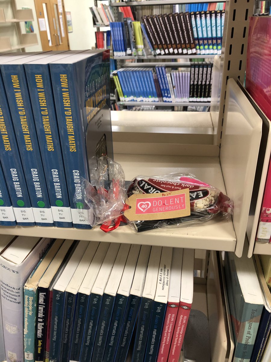 carolspringett5's tweet image. Completing a @40acts act of kindness @marjonlibrary. (I know Lent was ages ago!) There are 5 exam survival kits on the top floor. Couldn’t resist putting one next to @mrbartonmaths brilliant book about teaching maths! #40acts #dolentgenerously #betterlatethannever
